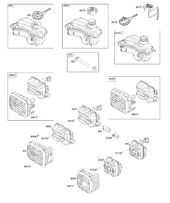 Exhaust System, Fuel Supply Diagram and Parts List for 9P702-0167-F1  Briggs and Stratton Engine